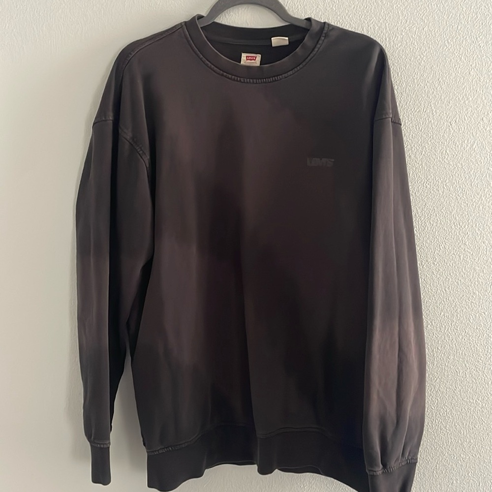 LEVIs Men’s Black Tie Die discolored Crewneck Sz Large